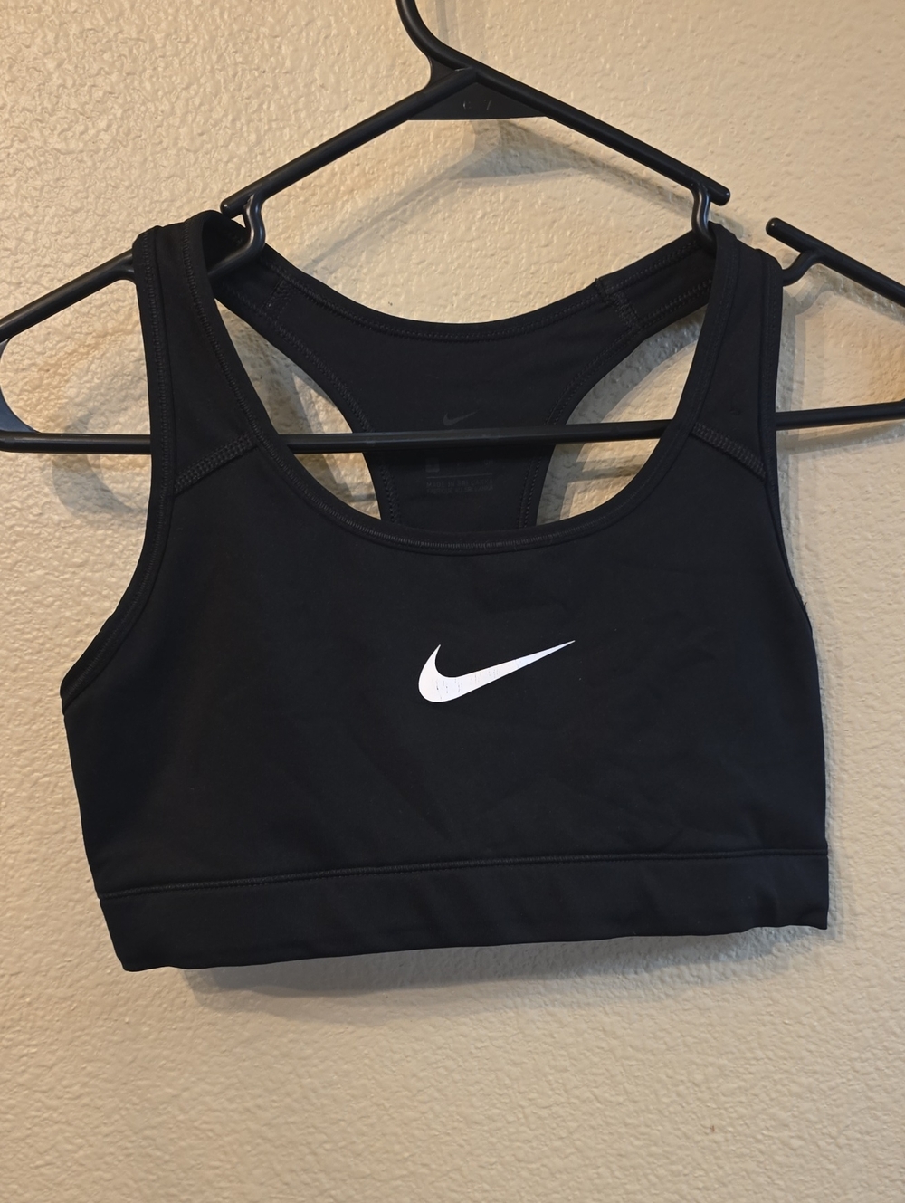 Nike Black Sports Bra with White Swoosh